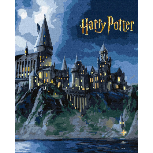 Набір для розпису по номерах WB "Harry Potter: Гоґвортс вночі з фарбами металік extra" 40х50см KHO5230