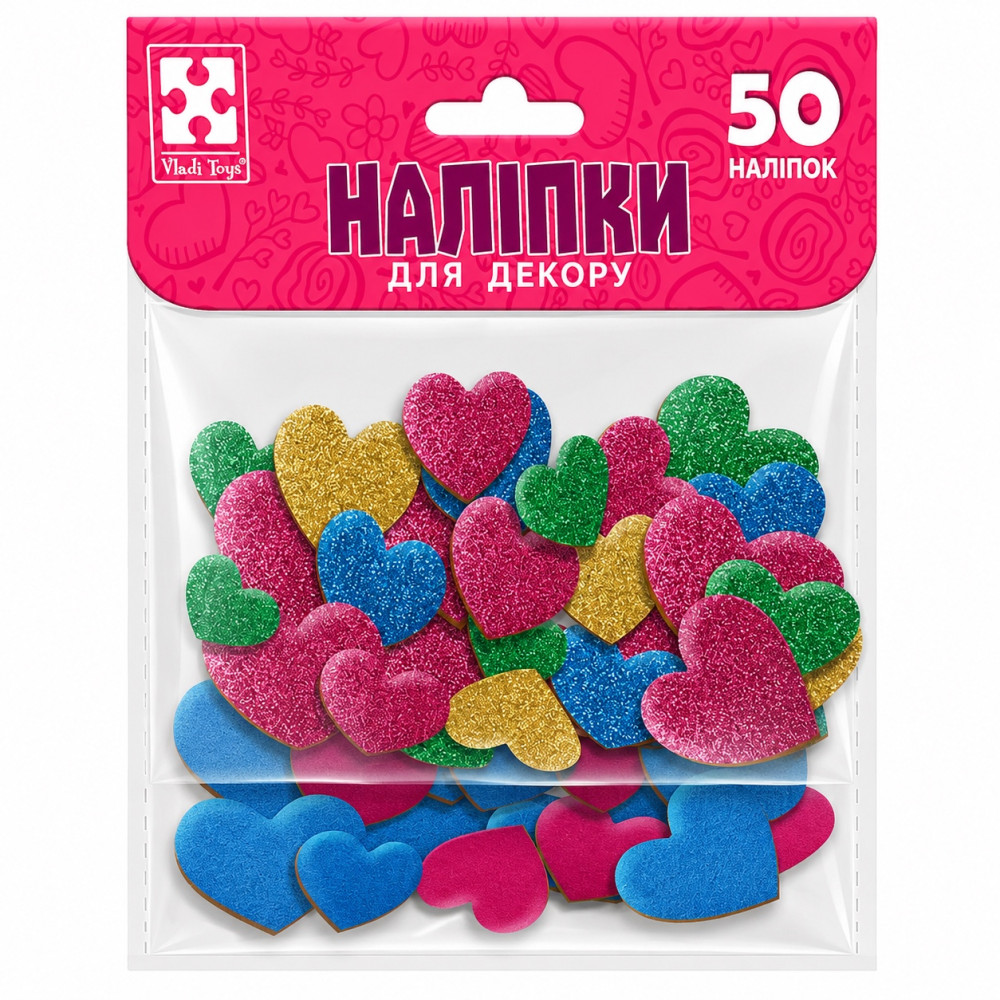 Набір для творчості Vladi Toys м'які наліпки "Серце" VT4206-53