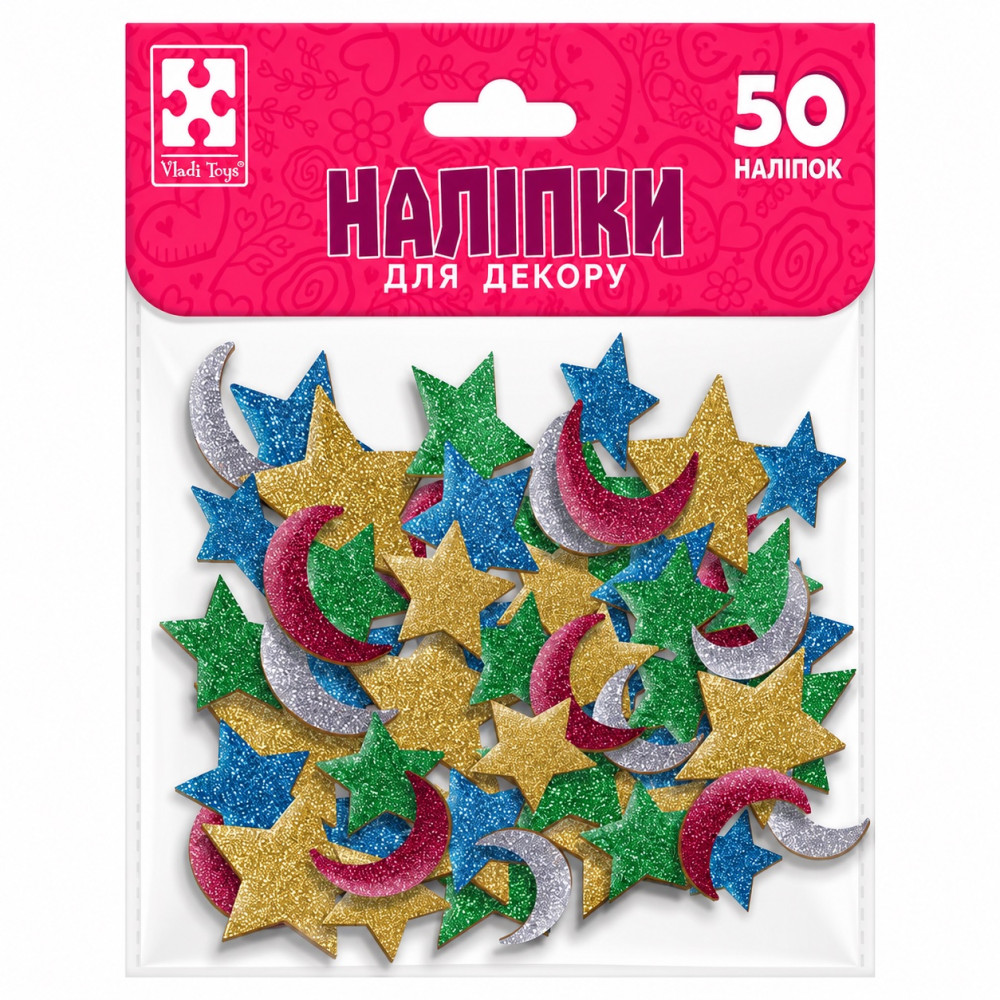 Набір для творчості Vladi Toys м'які наліпки "Зірка та місяць" VT4206-55