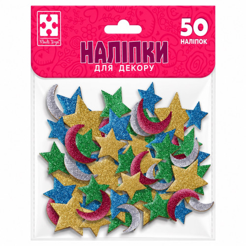 Набір для творчості Vladi Toys м'які наліпки "Зірка та місяць" VT4206-55