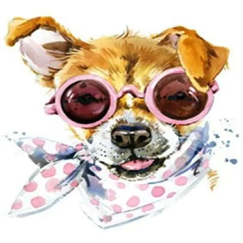 Набір для творчості зі стразами на картоні 5D "Dog fashion"  21*25см