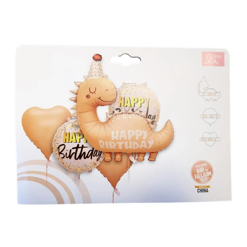 Набір фольгованих Куль (Китай) Дино Happy birthday (15235)