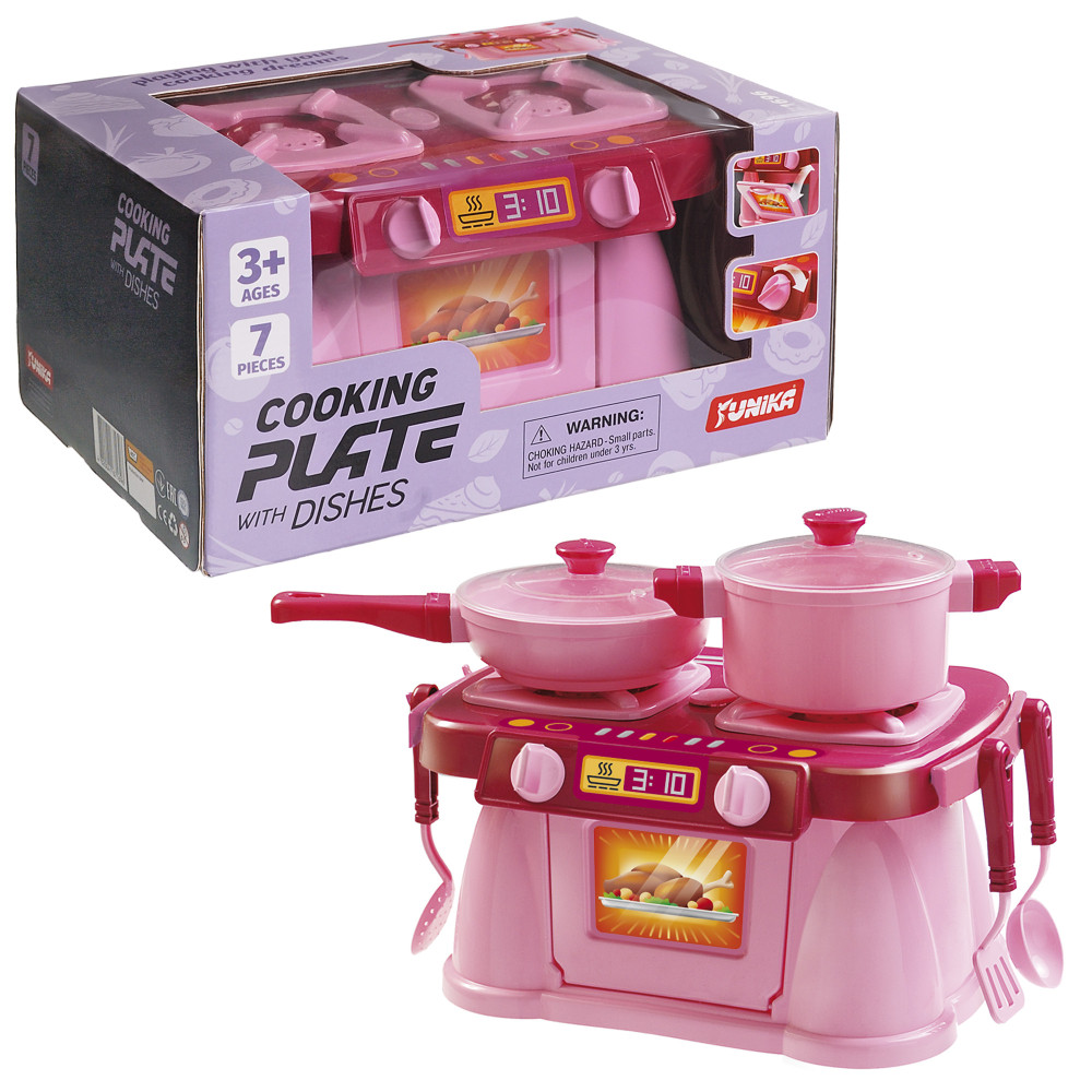 Набір посуду "Cooking Plate with Dishesм" Рожевий (7 пр) в коробці YU-P1696