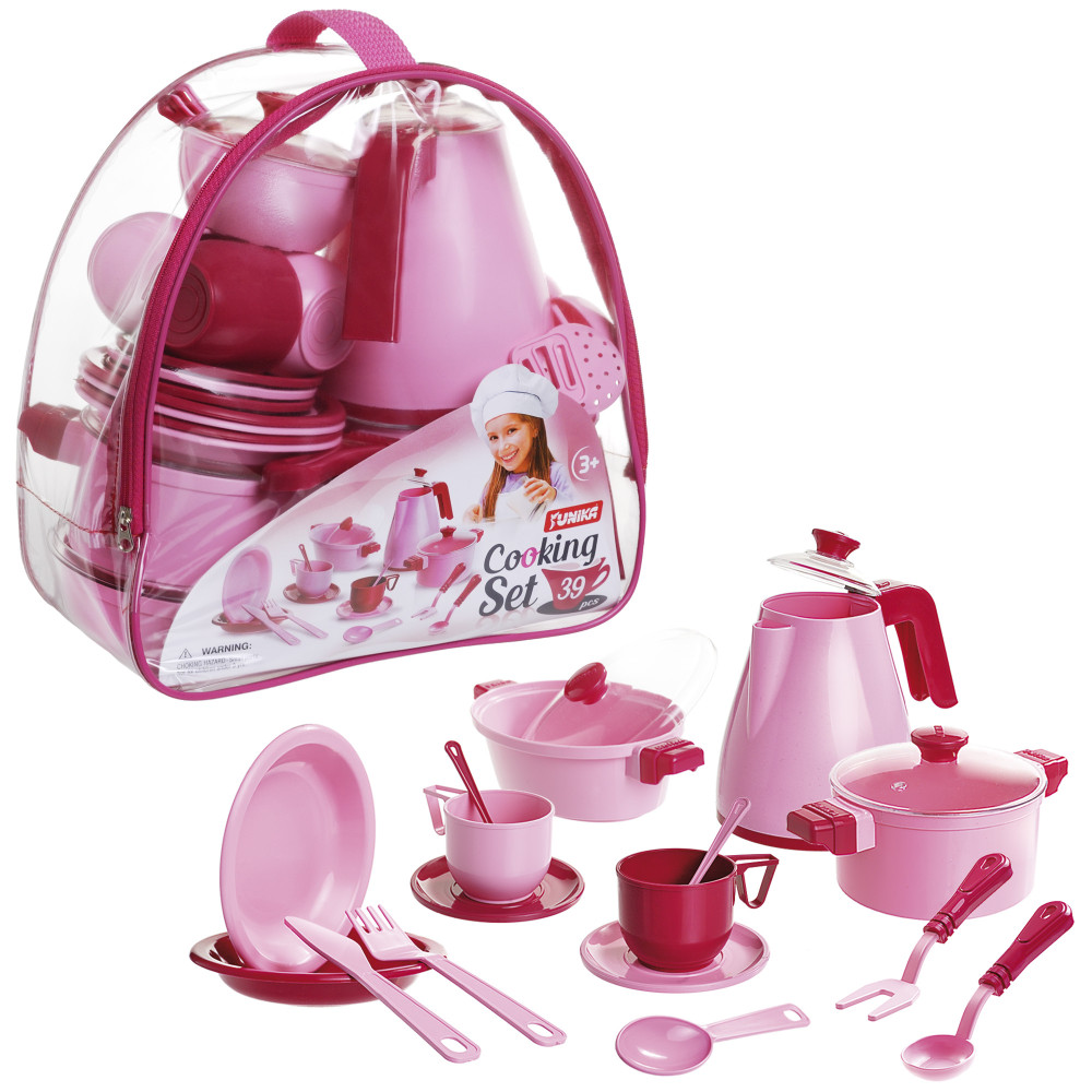 Набір посуду "Cooking Set" Рожевий (39 пр) в сумці YU-P1764