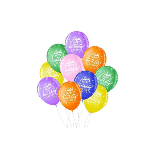 Набір повітряних кульок Sharoff Happy birthday кольорове ассорті