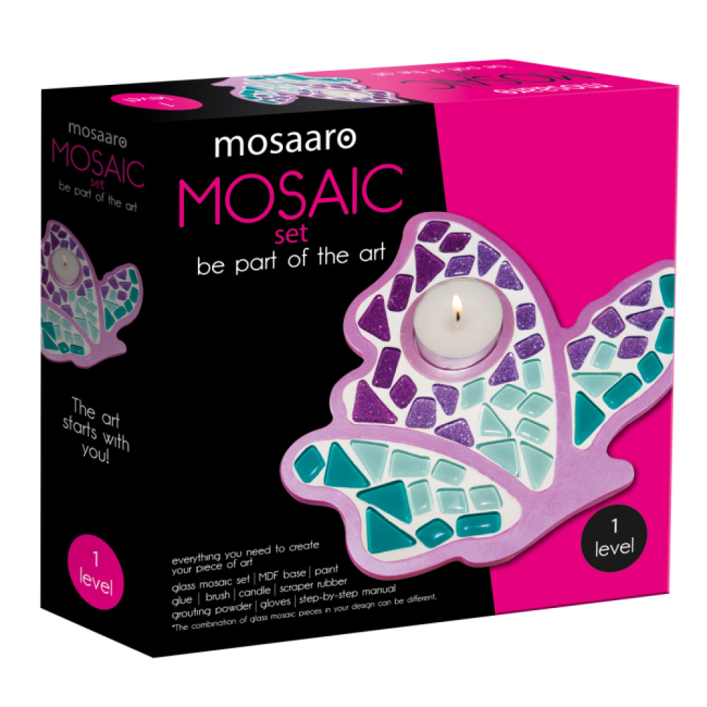 Набір для творчості Mosaaro glass mosaiс "Candle holder. Butterfly” MA1004
