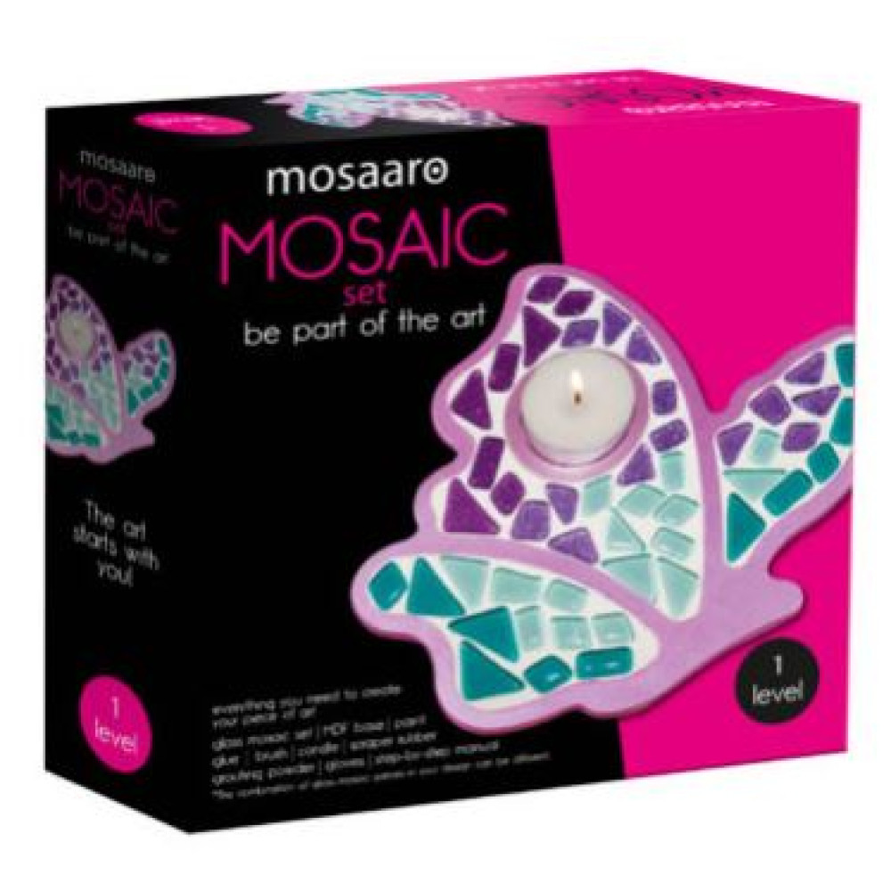 Набір для творчості Mosaaro glass mosaiс "Candle holder. Butterfly” MA1004