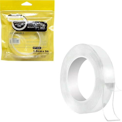 Нано-скотч двосторонній прозорий 1,8см x 3м Nano Tape 318 (117965)