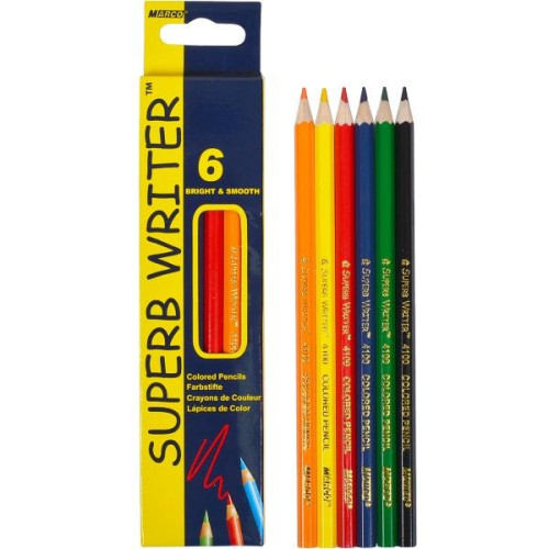 Олівці кольорові 4100/6 MARCO Superb Writer 6 кольорів шестигранні (50855)