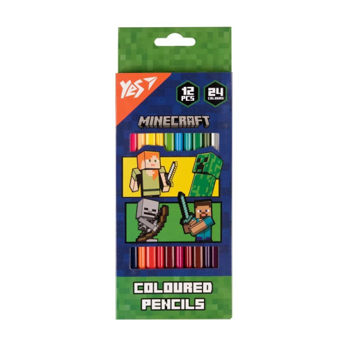 Олівці кольорові Yes 12/24 кол. "Minecraft. Heroes" 290744