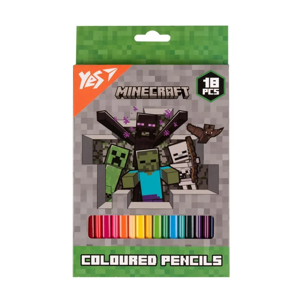 Олівці кольорові Yes 18 кол. "Minecraft. Heroes" 290732