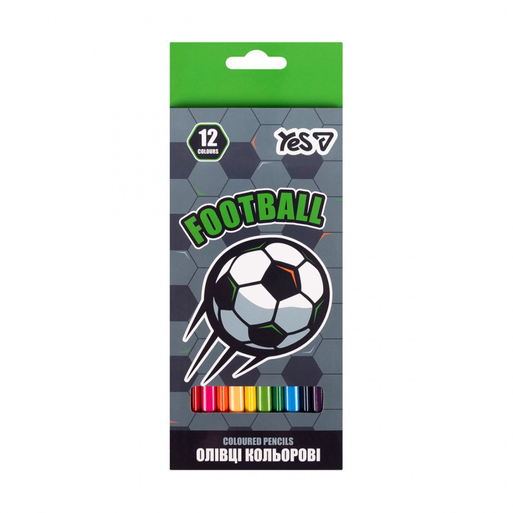 Олівці кольорові Yes "Football" 12 кол. 290786