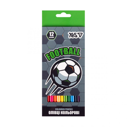 Олівці кольорові Yes "Football" 12 кол. 290786