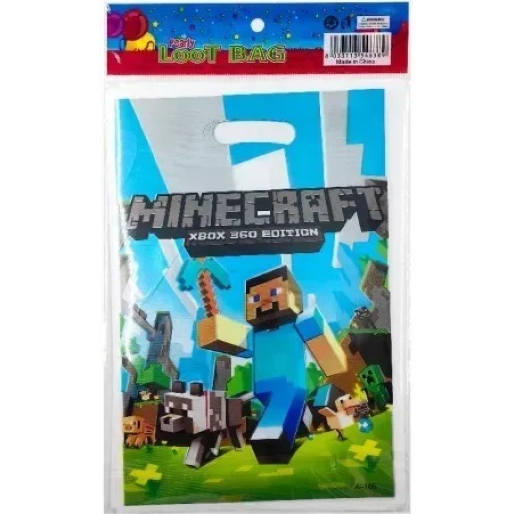 Пакет подарунковий дитячий Майнкрафт Minecraft 16,5x25 см 10 шт 16451