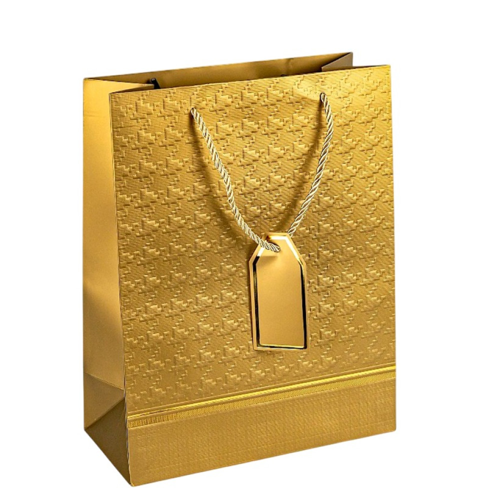 Пакет подарунковий 31х42х12 см із рельєфним тисненням GOLD HL-2020 (125797)