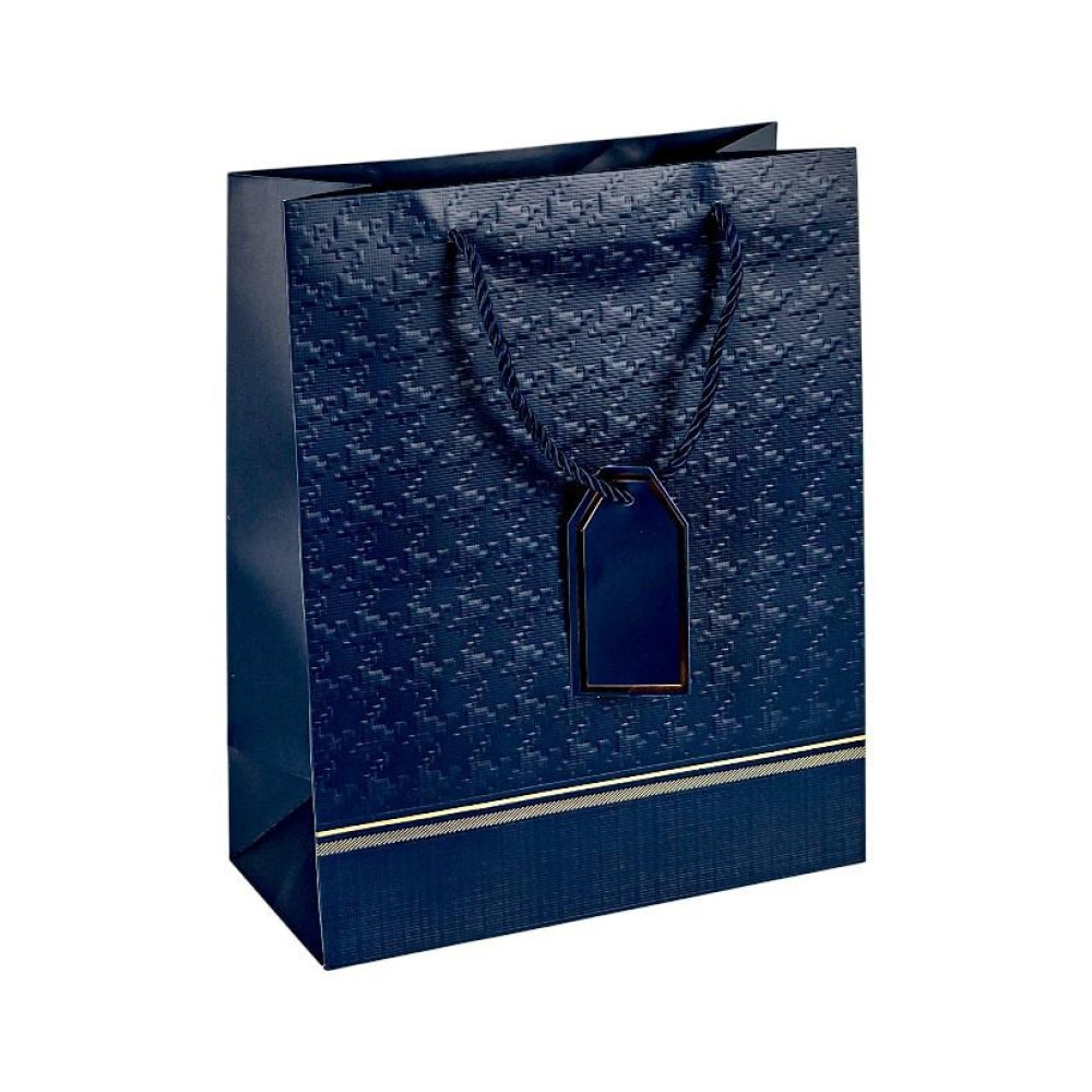 Пакет подарунковий 31х42х12 см із рельєфним тисненням DARK BLUE HL-2030 (125808)