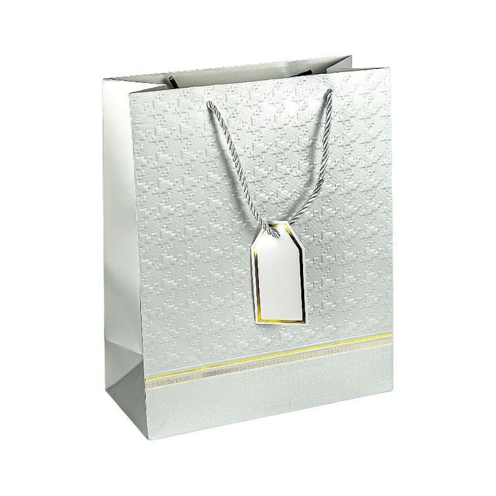 Пакет подарунковий 26х32х12 см із рельєфним тисненням SILVER HL-2031 (125809)