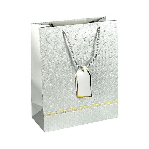 Пакет подарунковий 26х32х12 см із рельєфним тисненням SILVER HL-2031 (125809)