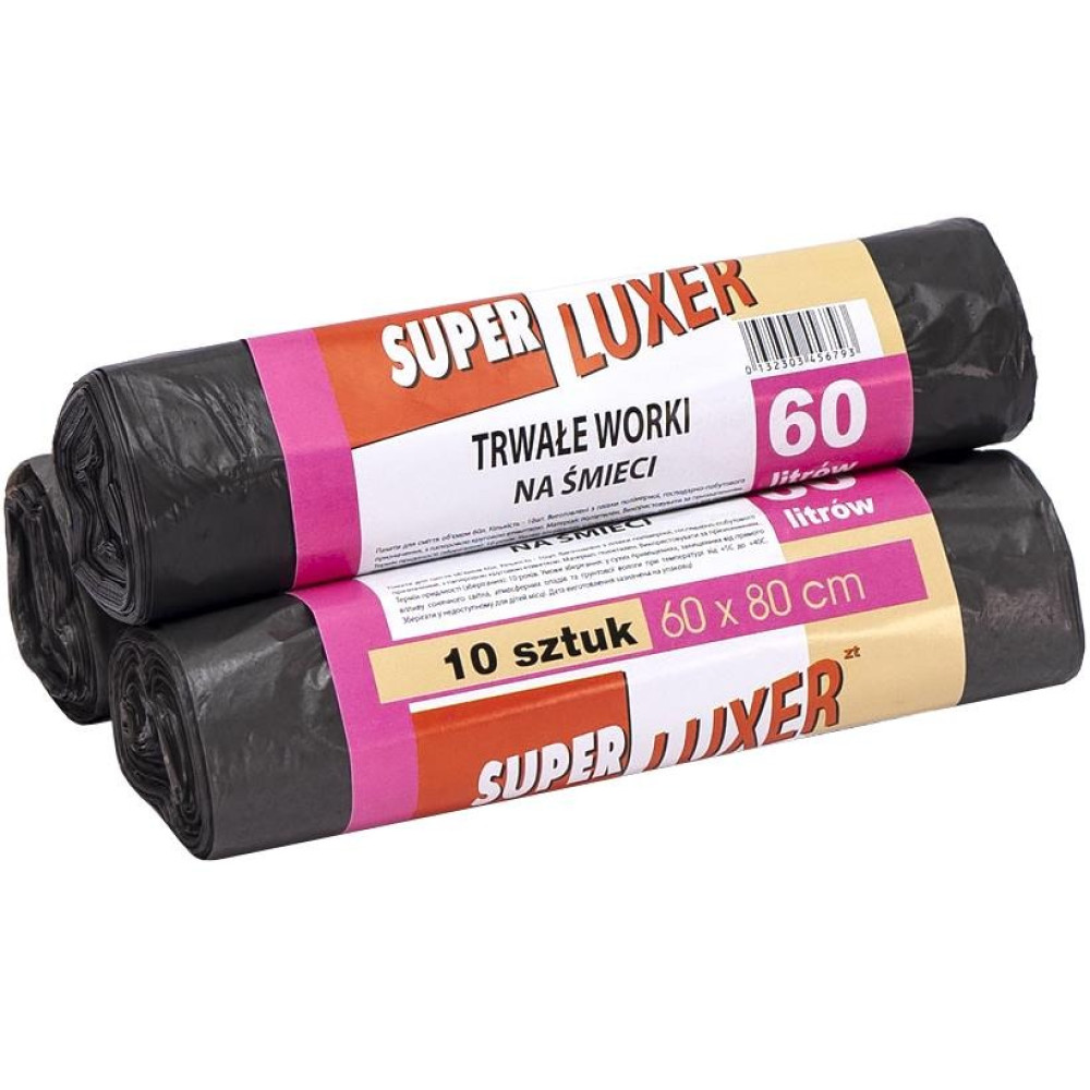 Пакети для сміття 60x80 см 60л 10штук Super Luxs/Кузя Service (83050)