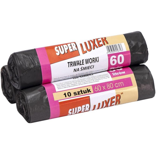 Пакети для сміття 60x80 см 60л 10штук Super Luxs/Кузя Service (83050)
