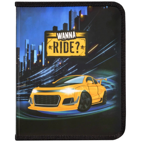 Папка на блискавці об'ємна, "Ride", 30×190×250 мм, 500 мкн PP, 5628-24C, Class