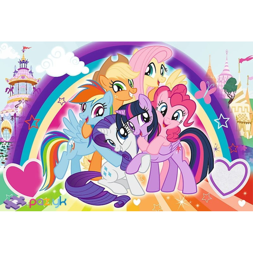 Пазли - (24 елм. MАХІ) - "Дружні поні" / Хасбро, My Little Pony/Trefl