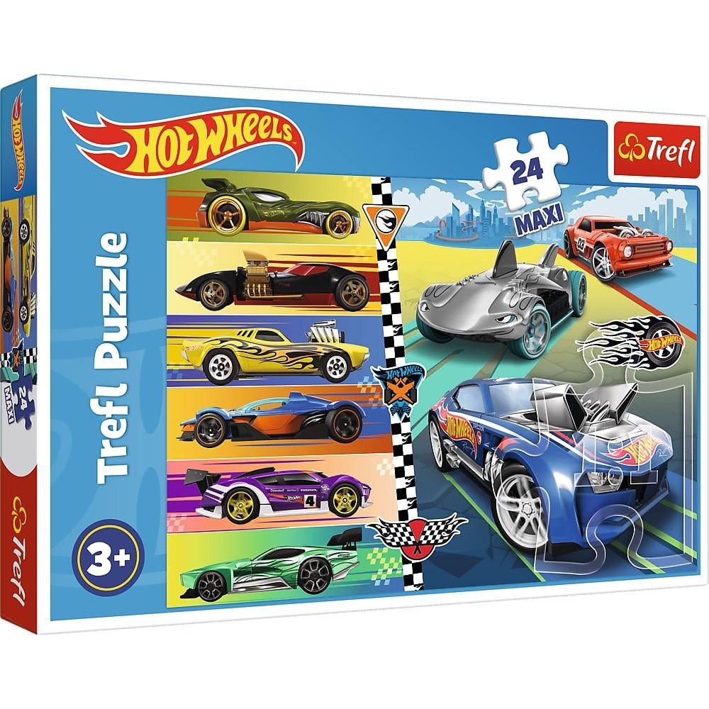 Пазли "24 Maxi" Hot Wheels Швидкі машинки Trefl 14362