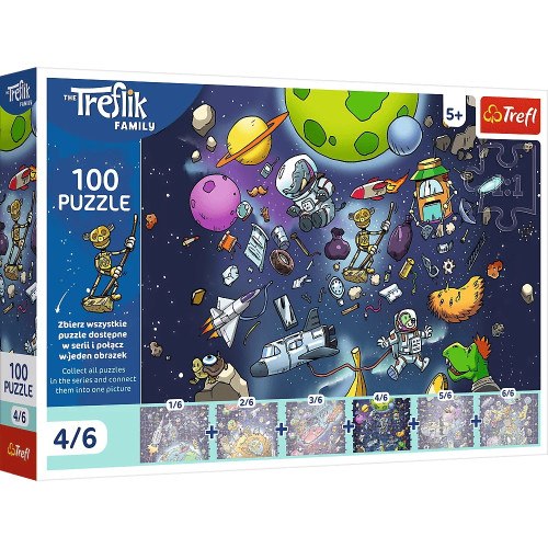Пазли "100 UFT" The Treflik Family Робобот у космосі 4/6 Trefl