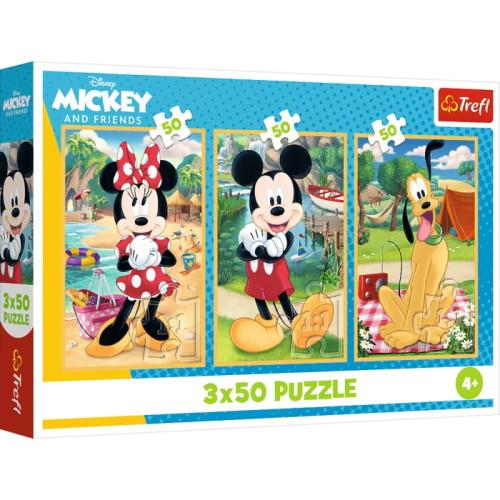 Пазли "3x50" Mickey&friends Миша на святі Trefl 34881