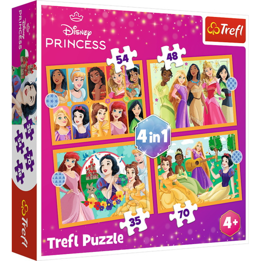 Пазли "4in1 (35, 48, 54, 70)" Princess Казкові історії Trefl 34651