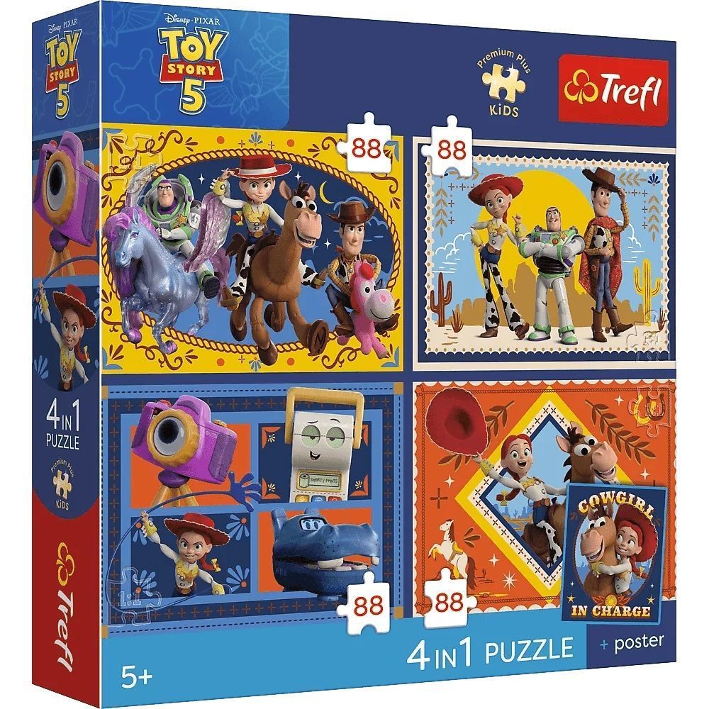Пазли "4x88 Premium Plus Kids" Toy Story 5 Час іграшок 47012  Trefl