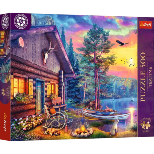 Пазли "500 Premium Plus" Tea Time: Вечірній захід сонця біля будиночка Trefl 37617