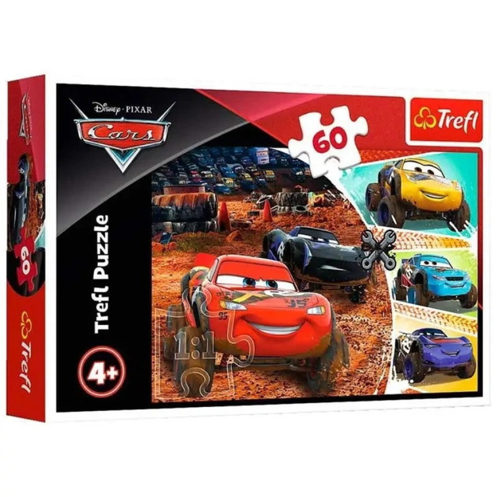 Пазли "60" Cars Блискавка Макквін з друзями Trefl 17327