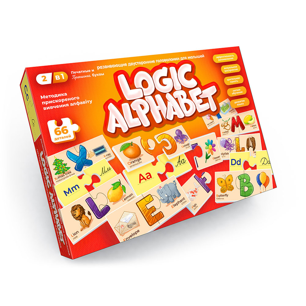 Пазли-асоціації, що розвивають "Logic Alphabet" англ/укр (12) G-LoA-01-04U
