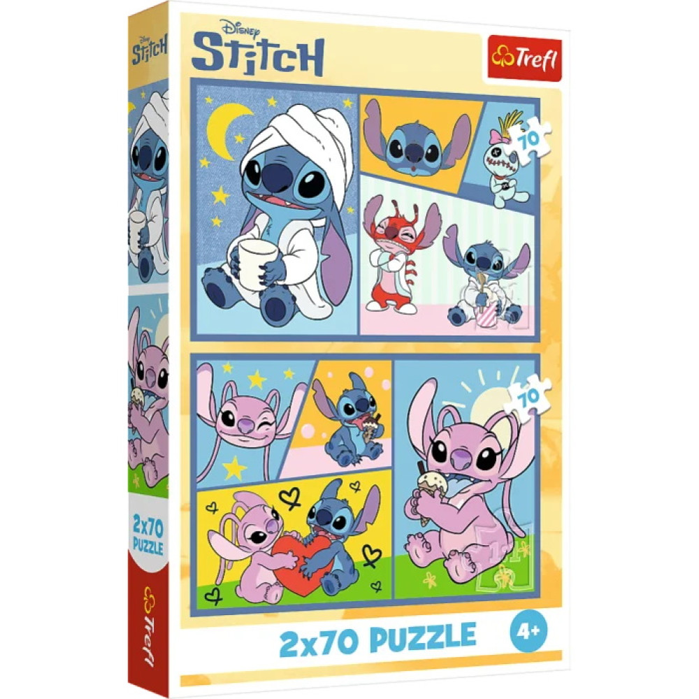 Пазли "2x70" Lilo&Stitch Зі Стічем не нудно Trefl 34444