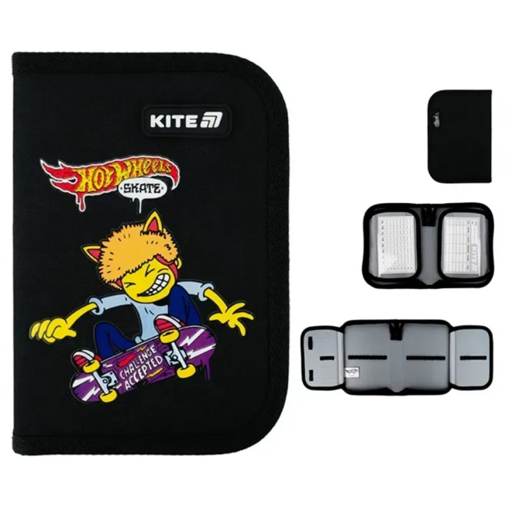 Пенал Kite Hot Wheels Skate 1 відділення 2 відвороти без наповнення (HW25-622-2)