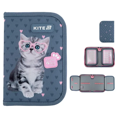Пенал Kite Studio Pets 1 відділення 2 відворот без наповнення (SP25-622-1)