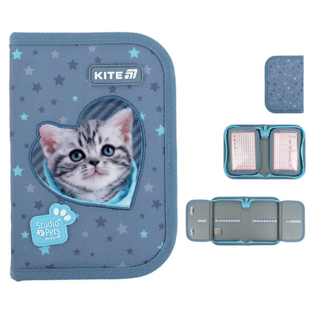 Пенал Kite Studio Pets 1 відділення 2 відворот без наповнення (SP25-622-3)