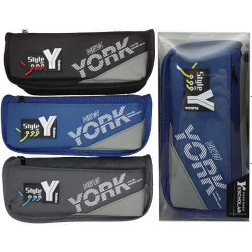 Пенал-косметичка 2змійки "New York"  уп.PVC в/в 3в.(6*10*3)
