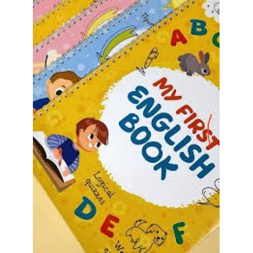 Перший зошит багаторазовий English book,прописи,головоломки,лабіринт Жовтий