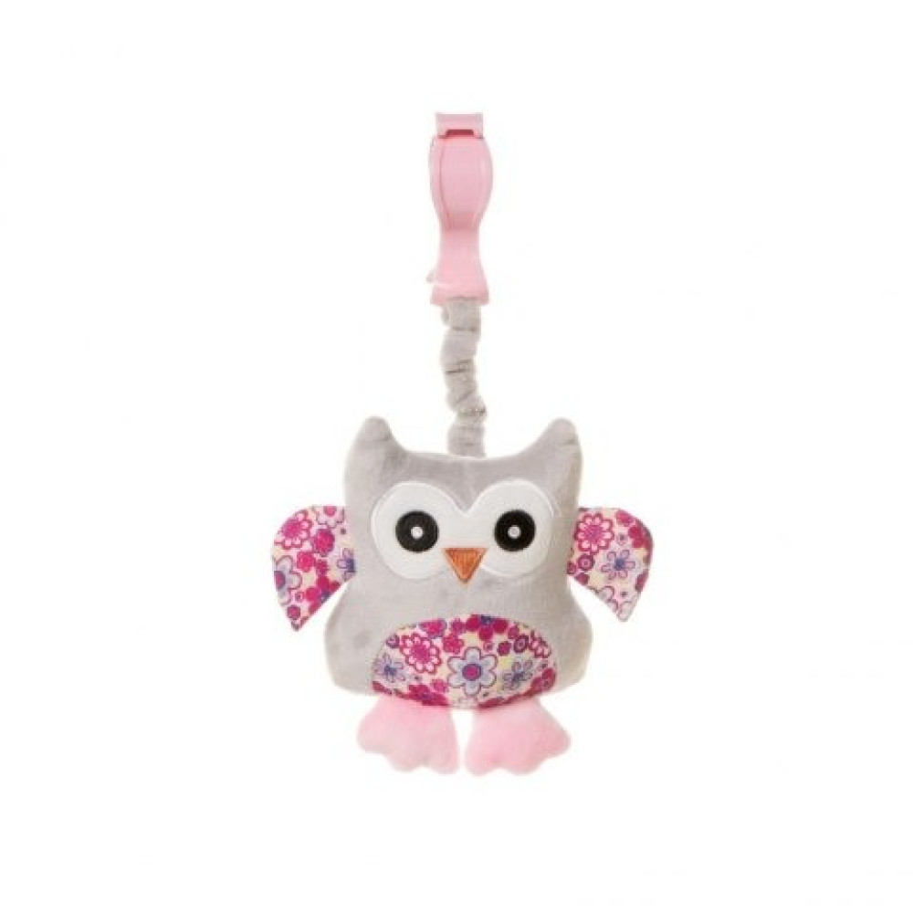 Підвіска з пищалкою Сова рожева OWL OP02