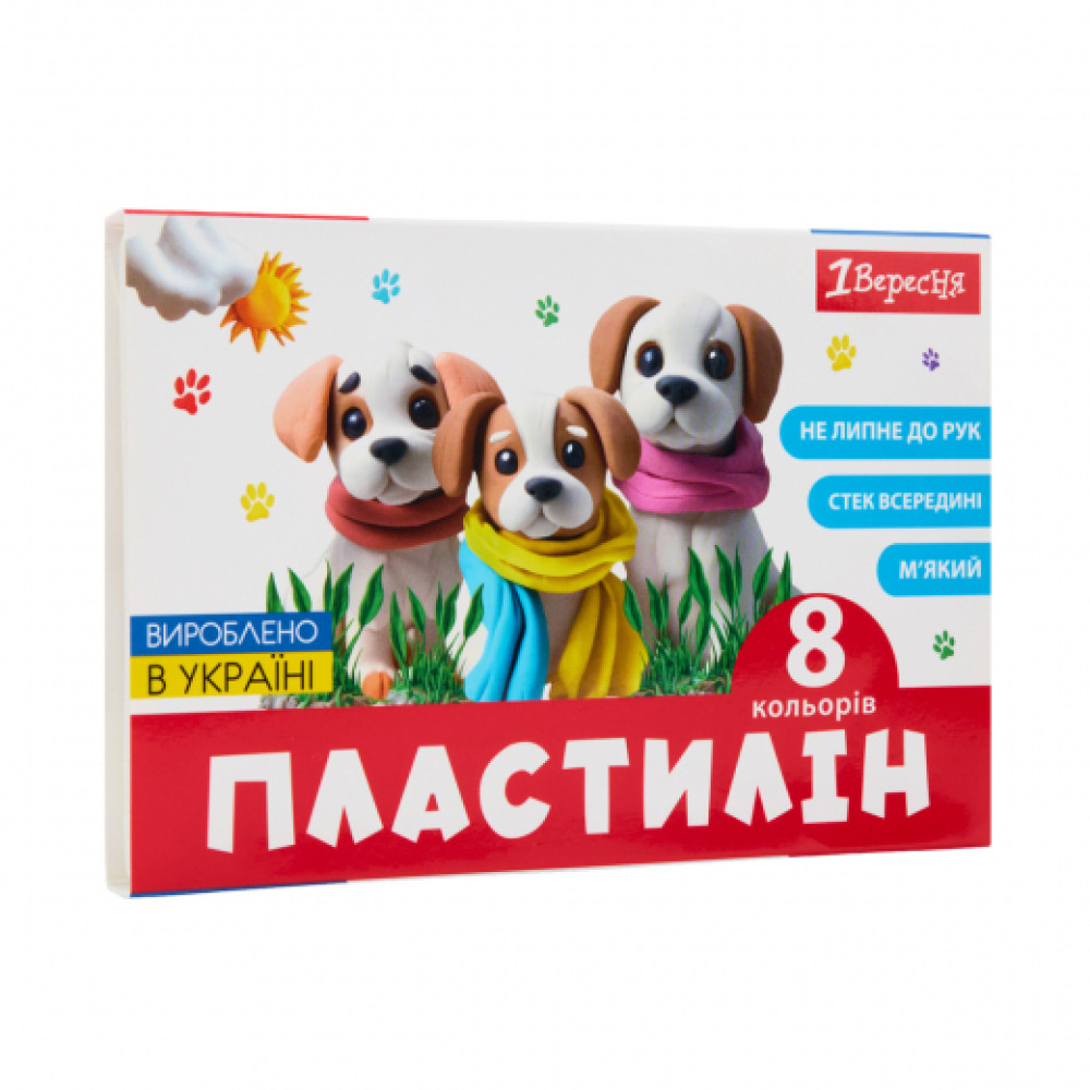 Пластилін 1Вересня Classic 8 кольорів 160 г 540659