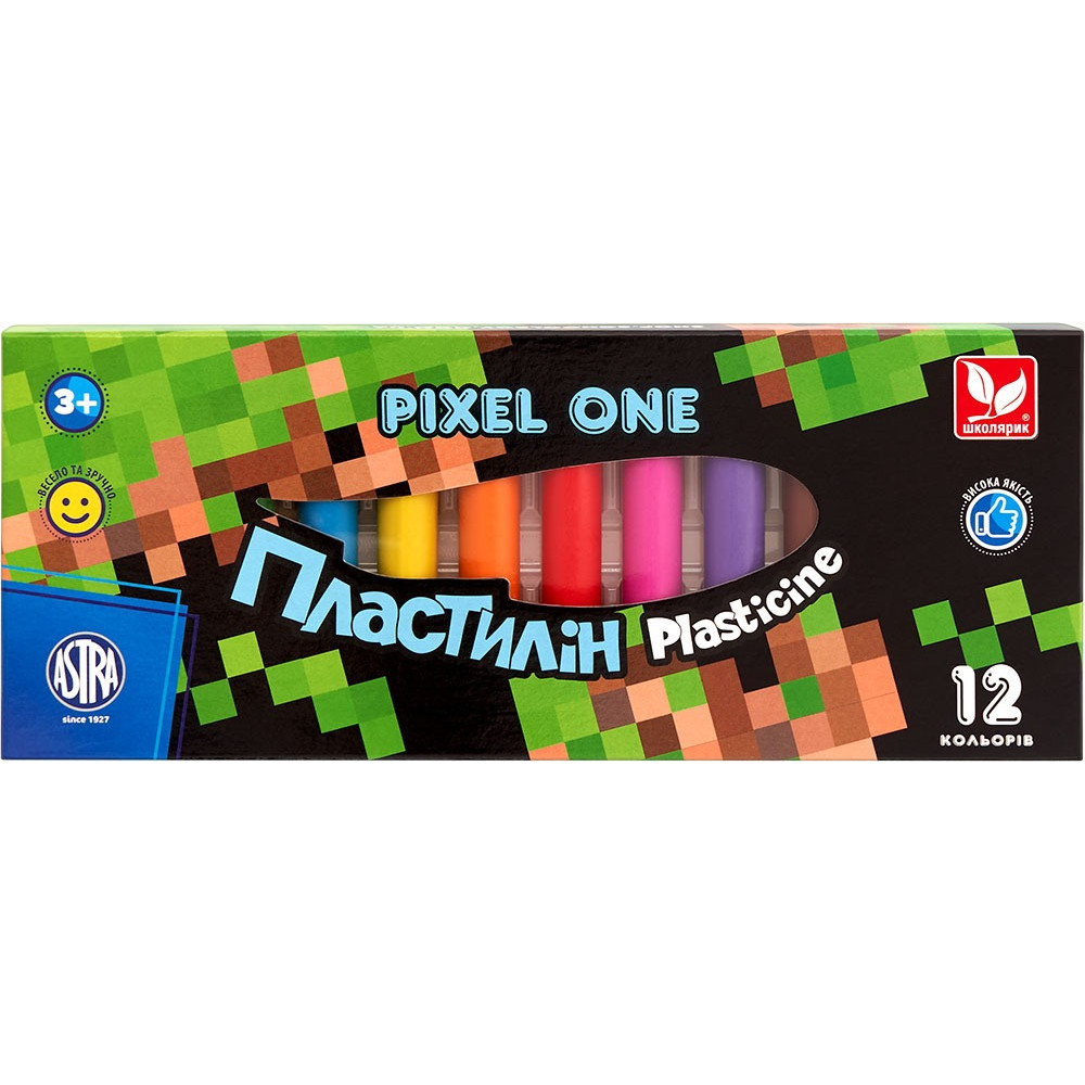 Пластилін круглий восковий Pixel One 12 кольорів 303221005-UA