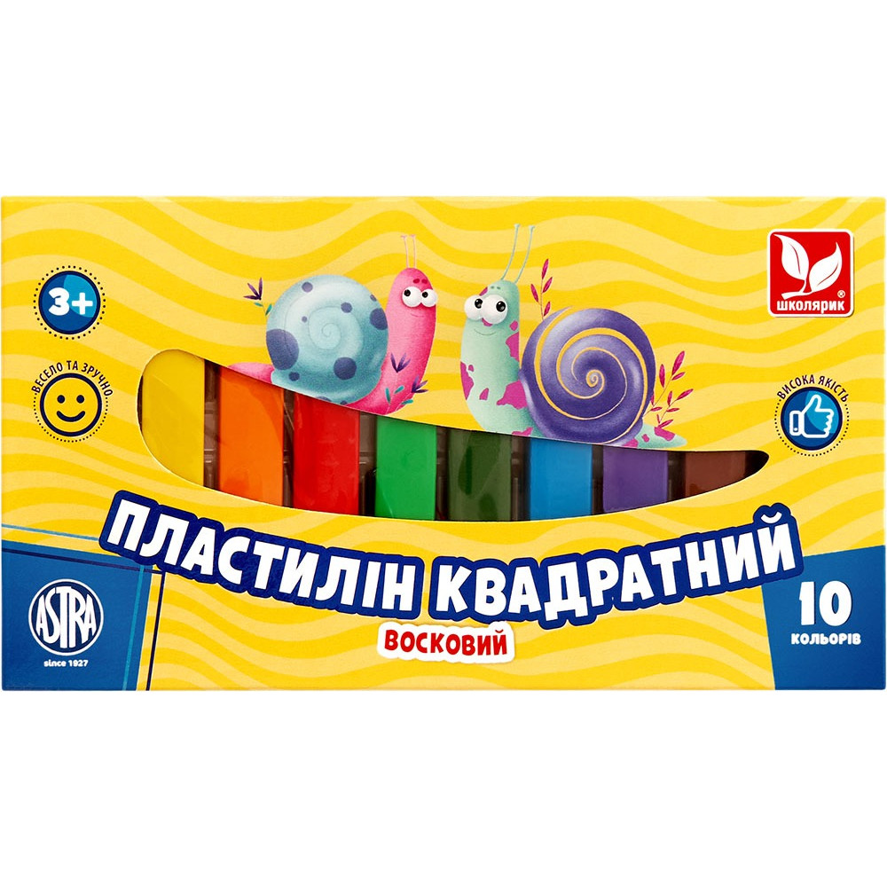 Пластилін квадратний восковий 10 кольорів 303115006-UA
