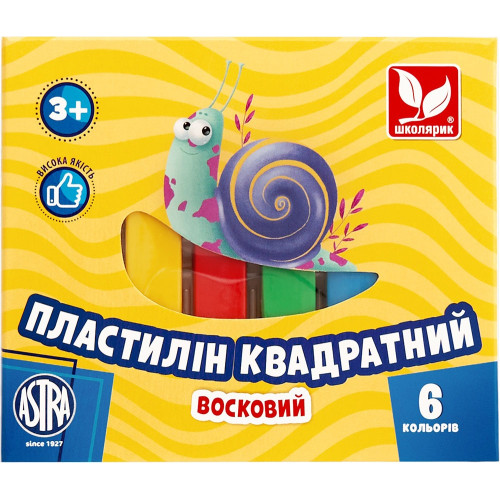 Пластилін квадратний восковий 6 кольорів 83811908-UA