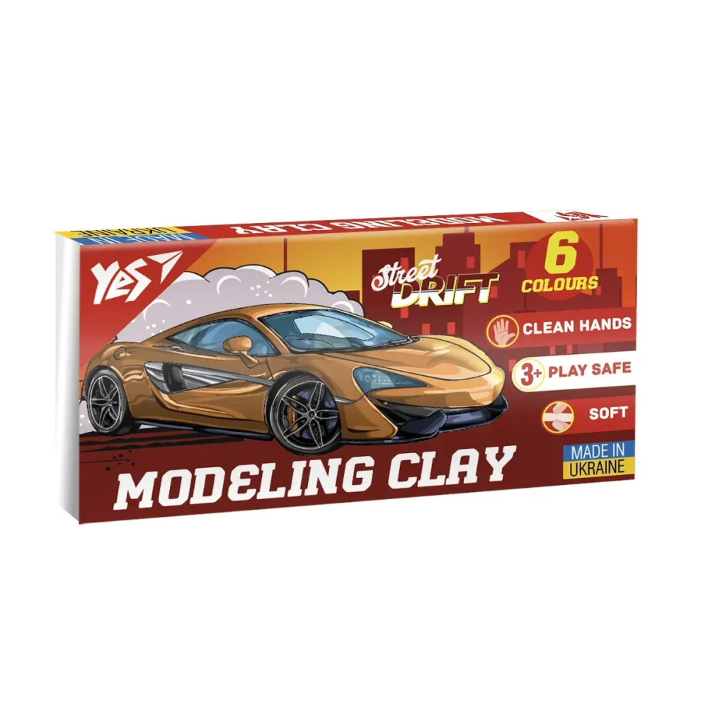 Пластилін Yes, 6 кол., 120г "Drift King" 540654