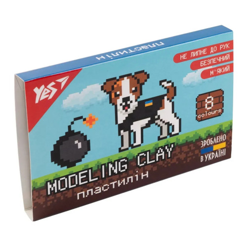 Пластилін YES, 8 кол., 160г "8Bit UA" 540644