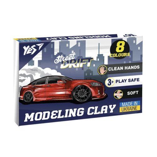 Пластилін Yes, 8 кол., 160г "Drift King" 540660