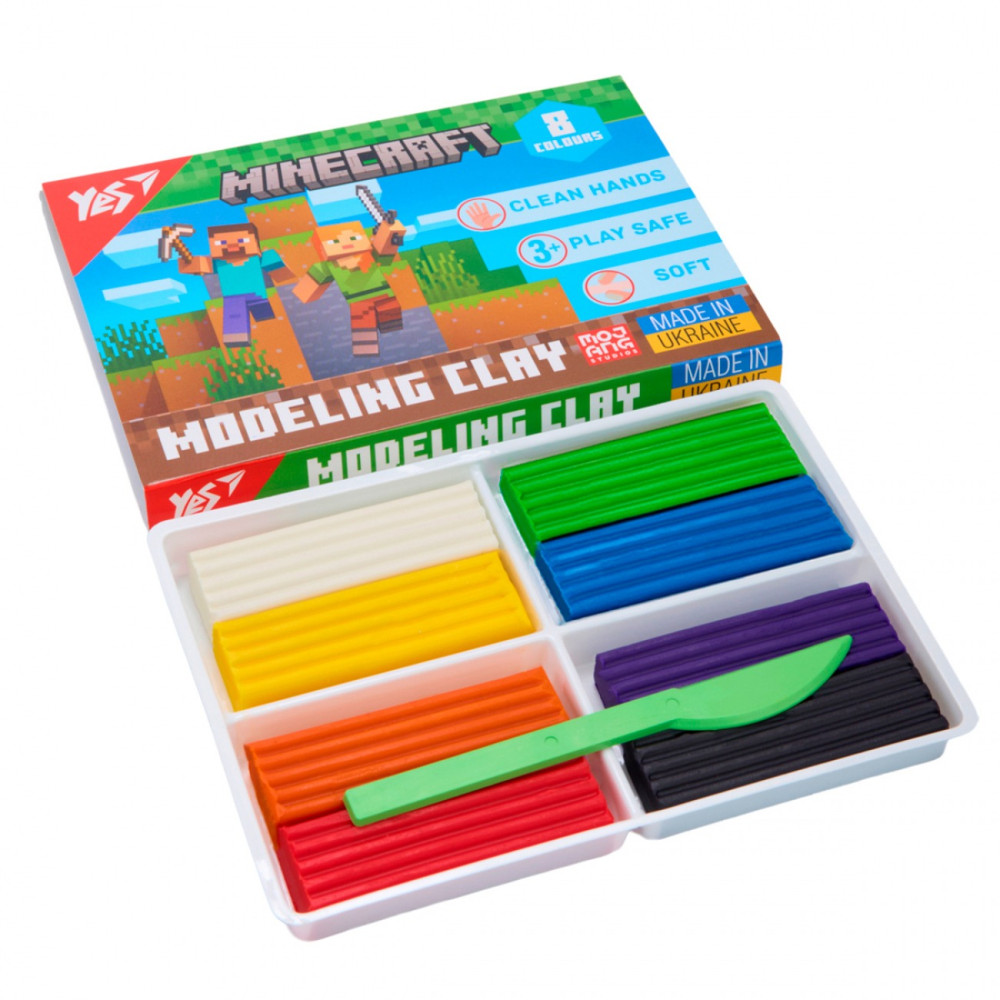 Пластилін Yes Minecraft 8 кольорів 160 г 540656