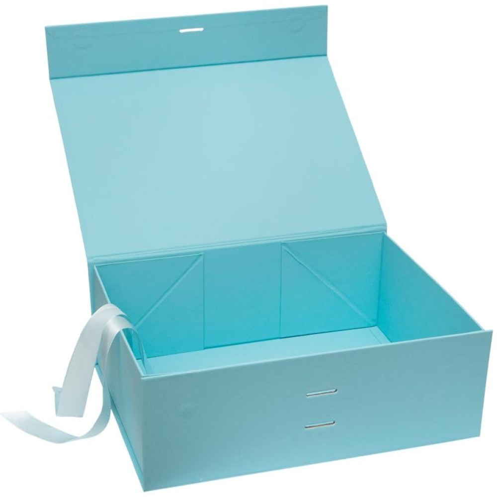 Подарункова коробка 33×25×12 см складна зі стрічкою BLUE HL-210 (124951)